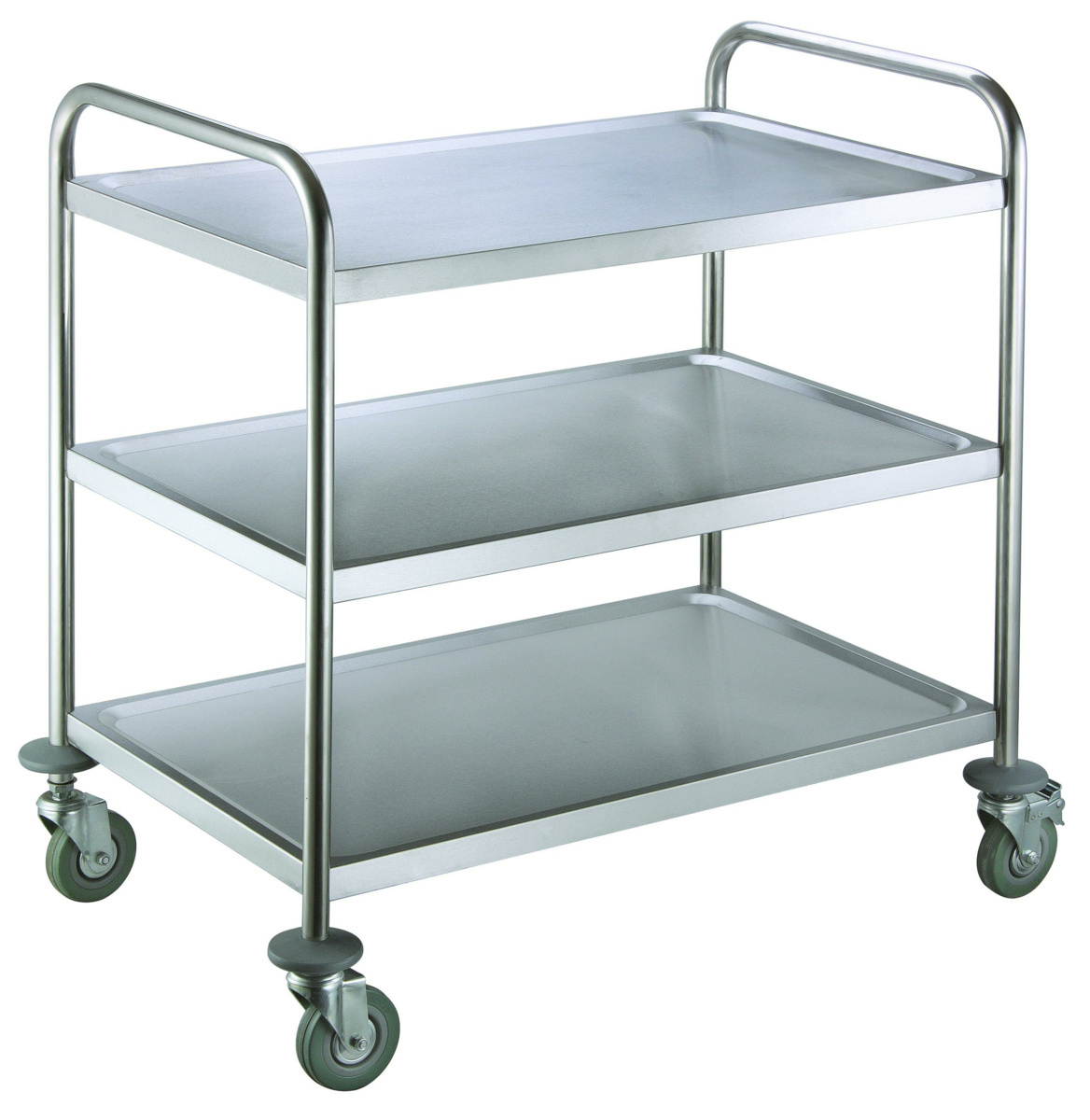 Edelstahl-Servicewagen 3 Ebenen 85,5x53,5x92,5 cm 120 kg Pro.cooker