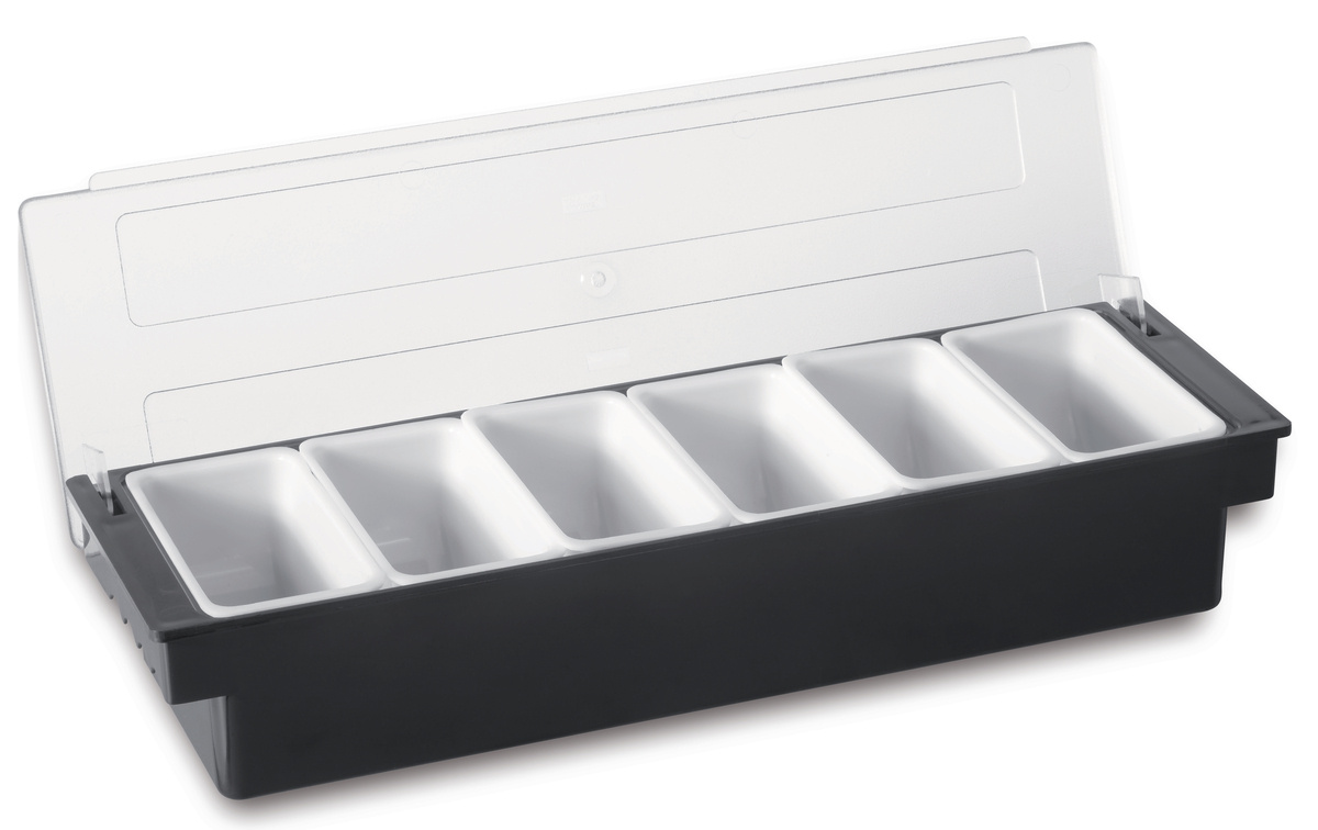 Plastik-Gewürzbox schwarz 49x16x11 cm mit Deckel Pro.cooker