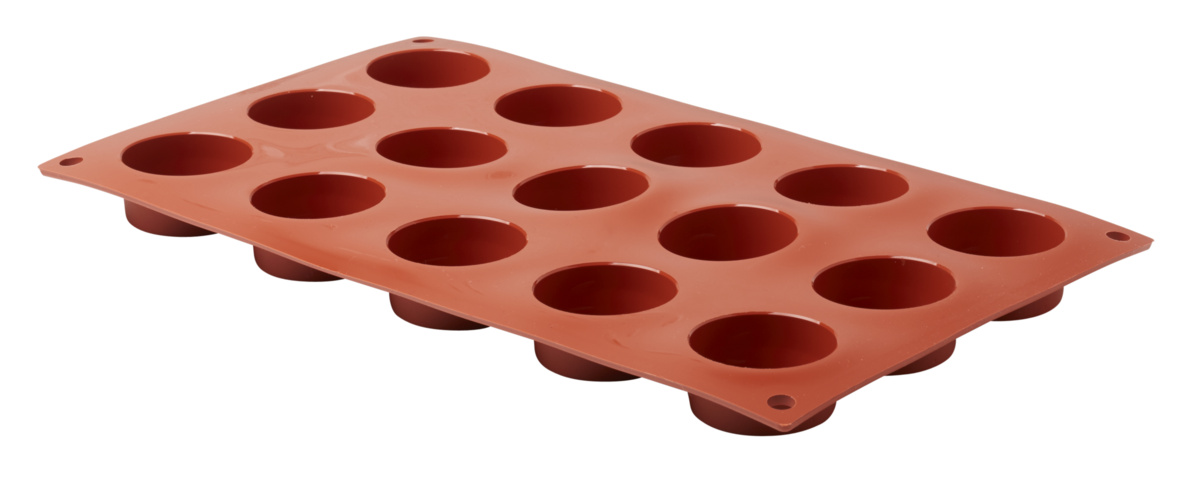 Backblech für 15 runde Petit Fours Silikon GN 1/3 29,5x17,5x2 cm Pro.cooker