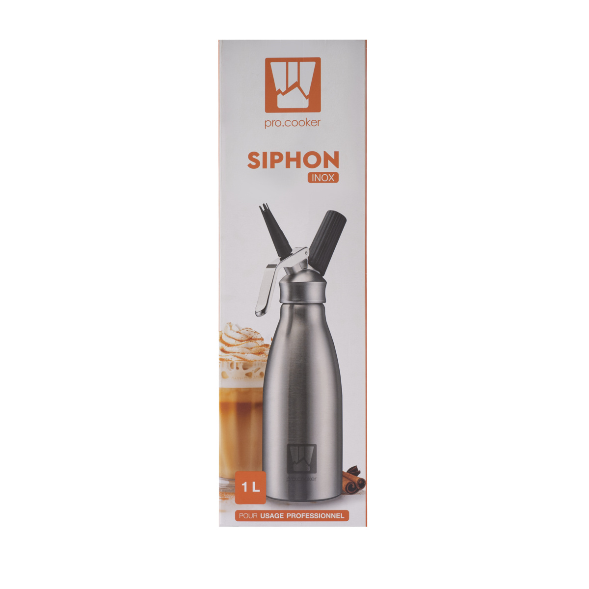 Edelstahl-Sahnesiphon 0,5 L Ø 9,6 cm 31,3 cm Pro.cooker