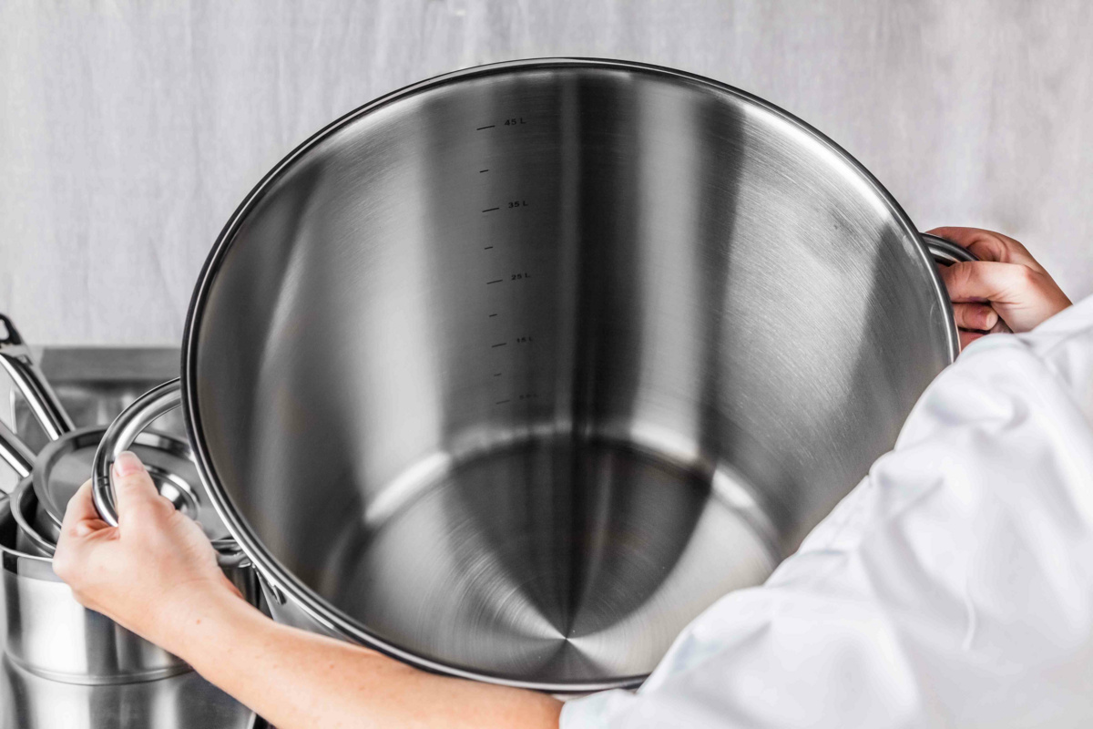 Edelstahl-Topf Ohne Beschichtung Ohne Deckel Ø 32 cm 32 cm 25 L Qualiplus Pro.cooker
