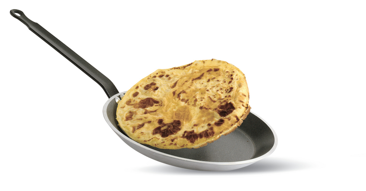 Runde Crêpepfanne aus Aluminium Antihaftbeschichtung Ø 22 cm 1,6 cm Pro.cooker