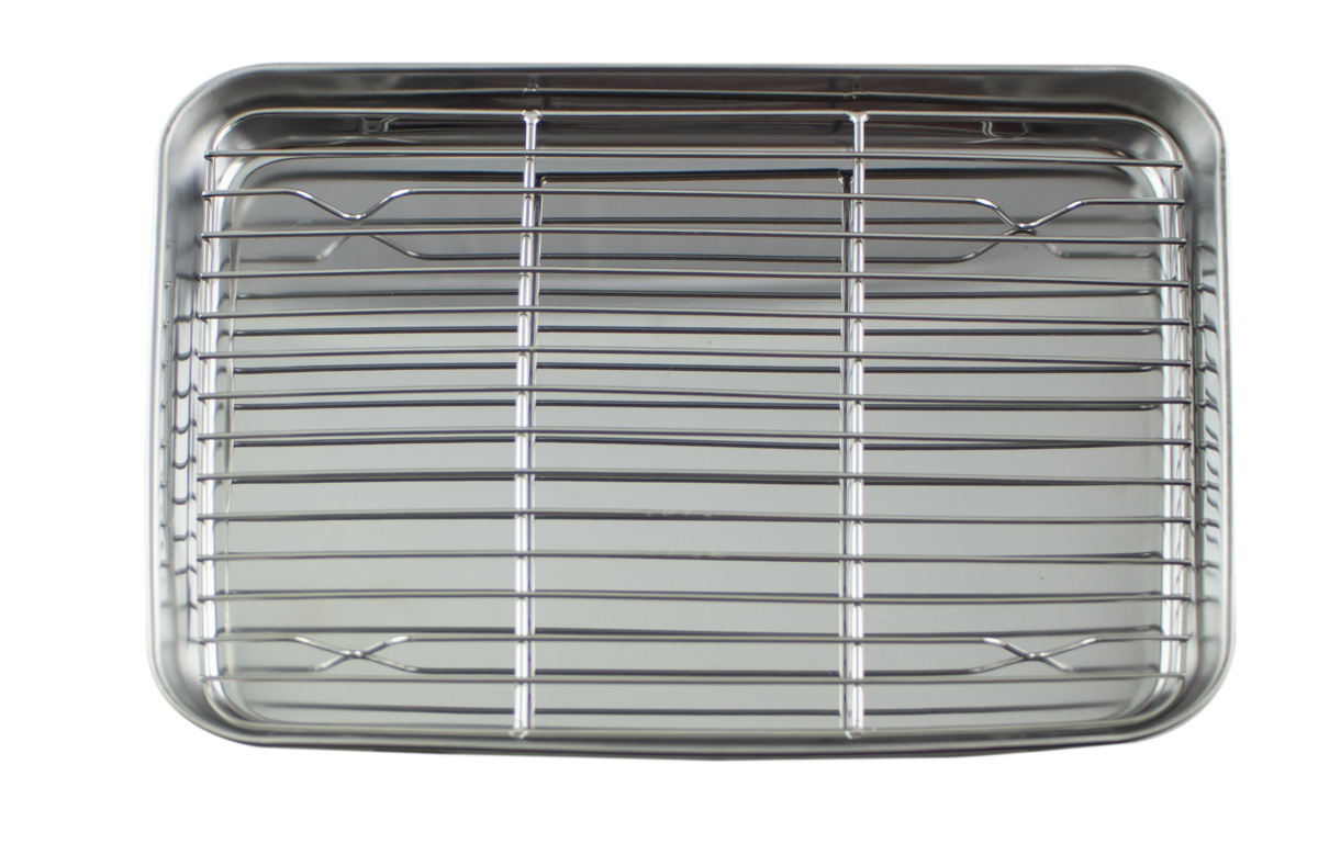 Anrichtplatte mit Edelstahlgitter 26x18,5x2 cm Pro.cooker