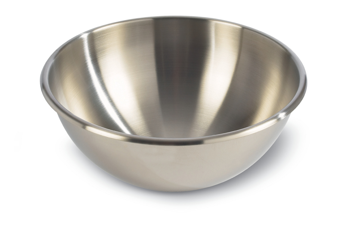 Halbkugelförmige Edelstahlschüssel Ø 24 cm 12,5 cm 3,6 L Pro.cooker