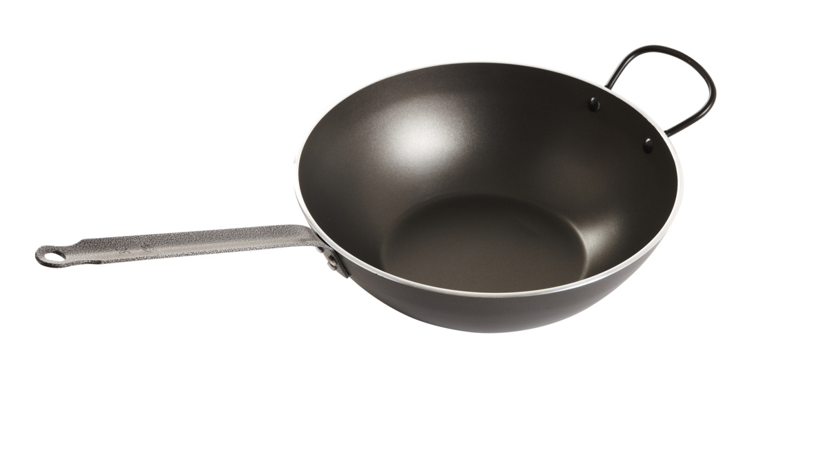 Runde Wokpfanne aus Aluminium Antihaftbeschichtung Ø 30 cm 7,5 cm 4 L Pro.cooker