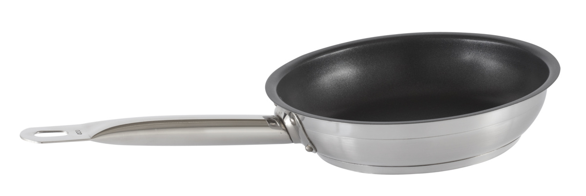 Runde Pfanne aus Edelstahl Antihaftbeschichtung Ø 24 cm 5,5 cm 2 L Qualiplus Pro.cooker