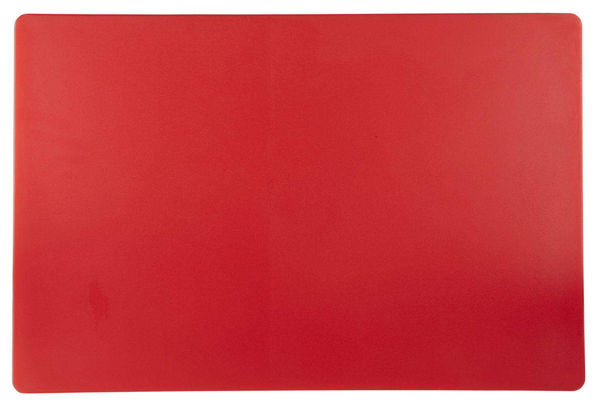 Schneidebrett aus hochdichtem Polyethylen (HDPE) rot 53x32,5x2 cm GN 1/1 ohne Saftrille wendbar Pro.cooker